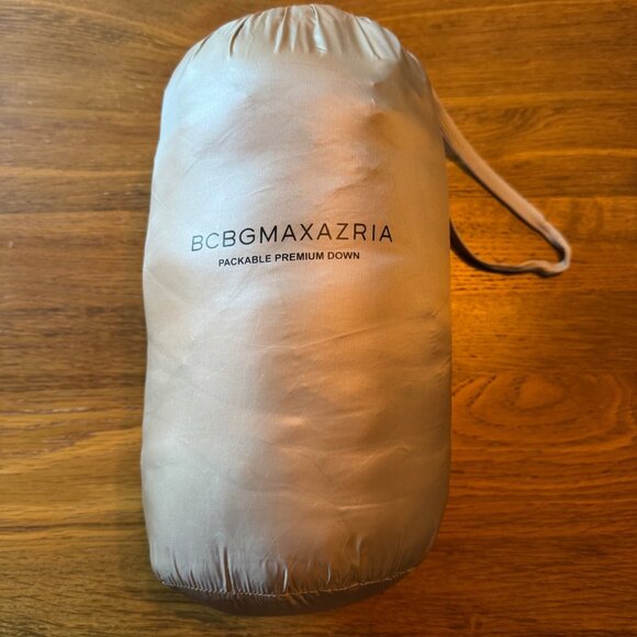 BCBG MAXAZRIA Champagne Puffer Jacket Womens S Hooded Packable Down BCBGMAXAZRIA - Picture 9 of 12